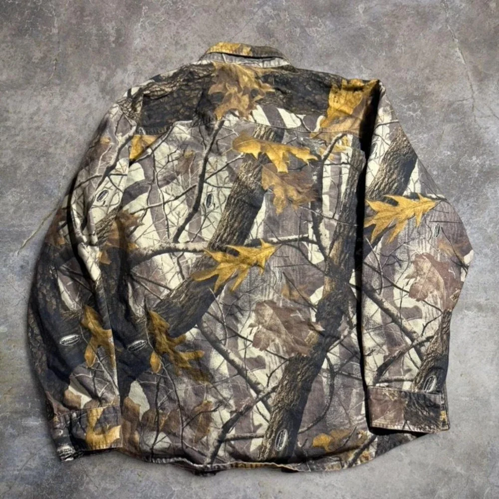 Vintage Woolrich Outdoor Guide Collection Realtree Camouflage Hunting Button Up